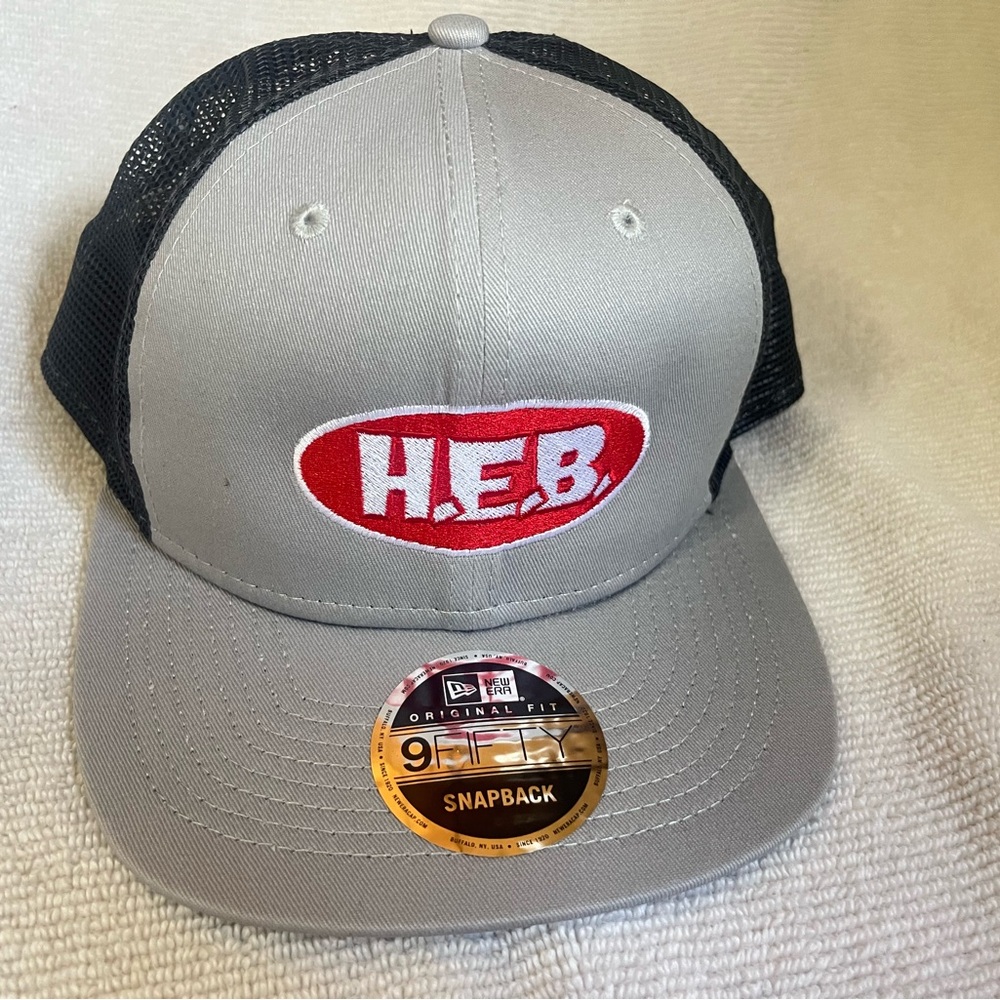 H.E.B Gray and Black Snapback Hat
